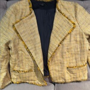 Ann Taylor Stylish blue and Yellow Women's Jacket in 10